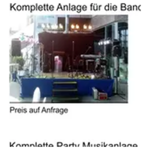 Komplette Anlage für die Band